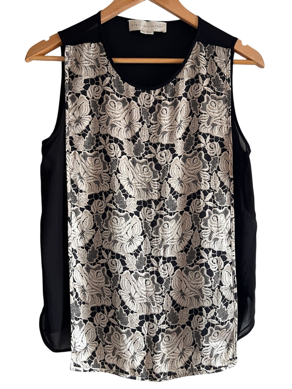 Stella McCartney silk sleeveless lace print top size 40 excellent condition